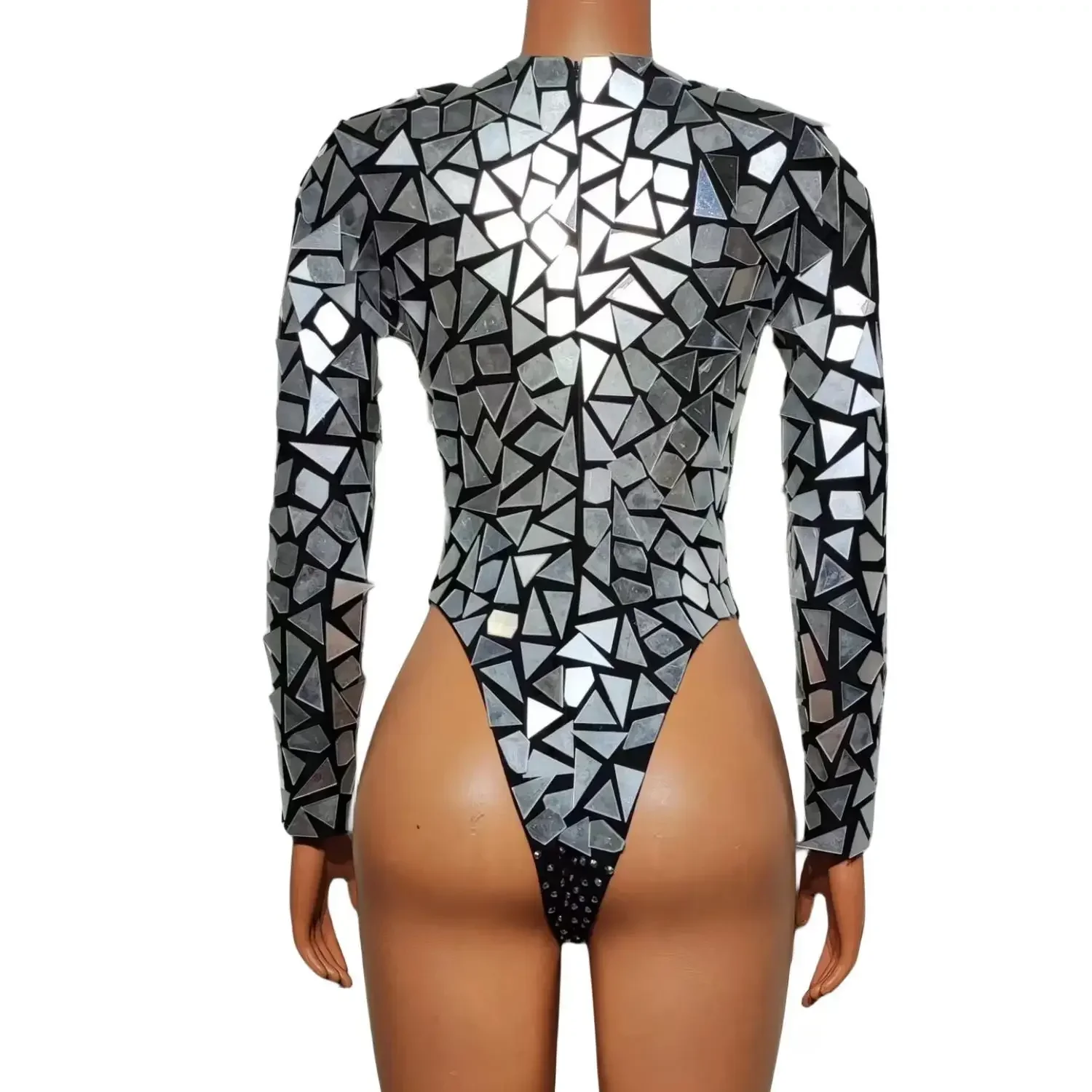 Sexy palco strass espelhos bodysuit feminino aniversário celebrar festa roupa cantor dançarino mostrar desempenho traje heianjing