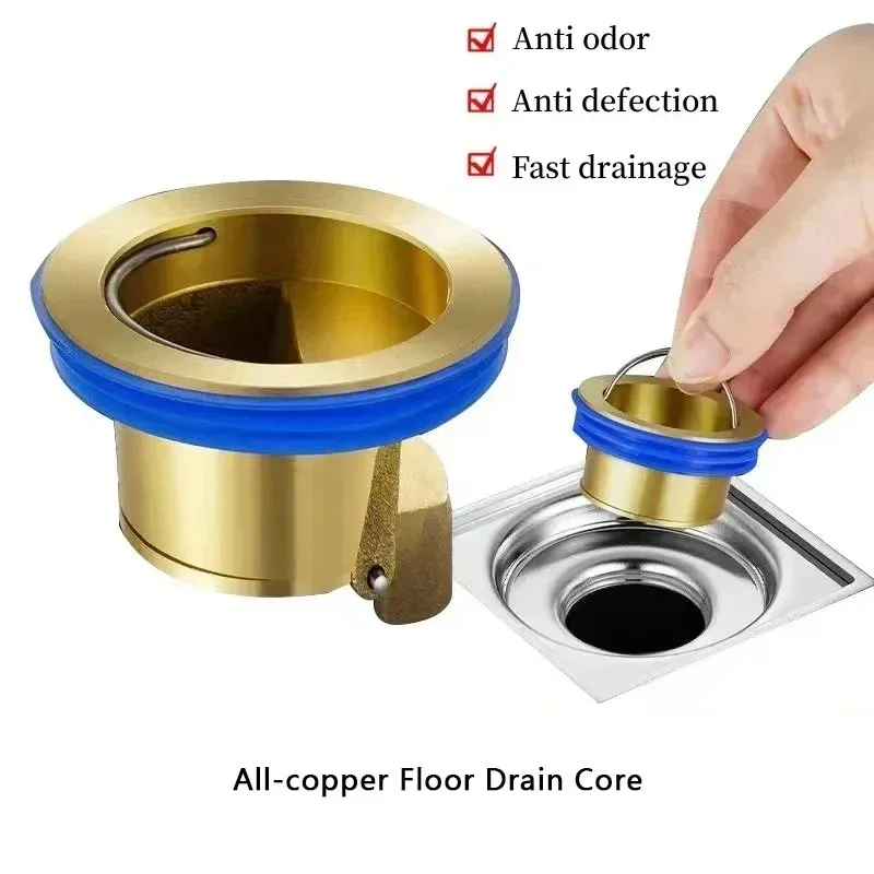 Toilet Shower Copper Floor Drain Core Anti Odor and Insect Repellent Device Springboard Self Sealing Core Bathroom Accessories 6