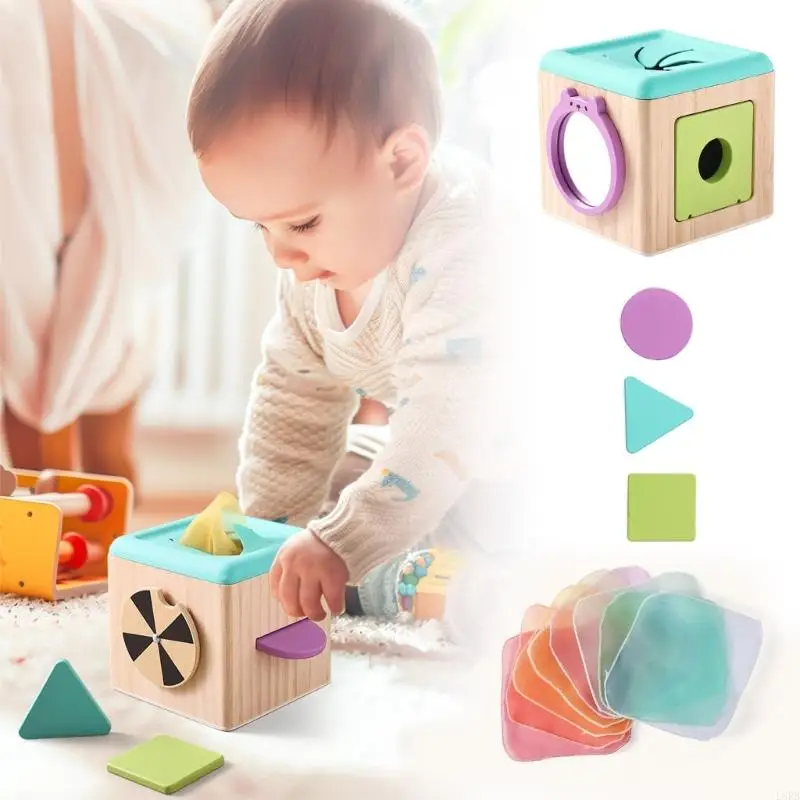 유아 참여 l8RB를위한 티슈 박스 활동 장난감 대화식 학습 장난감 퍼즐 상자