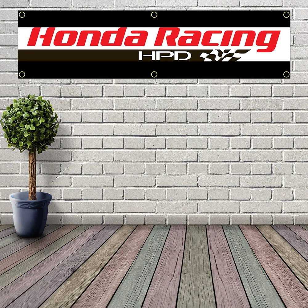 60X240cm H-Hondas Banner Flag Polyester Printed Garage Wall Art Outdoor Decorations Tapestry With Brass Grommets