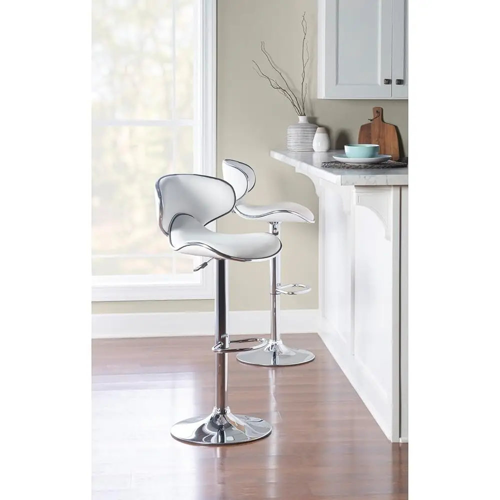 Adjustable Barstool, White