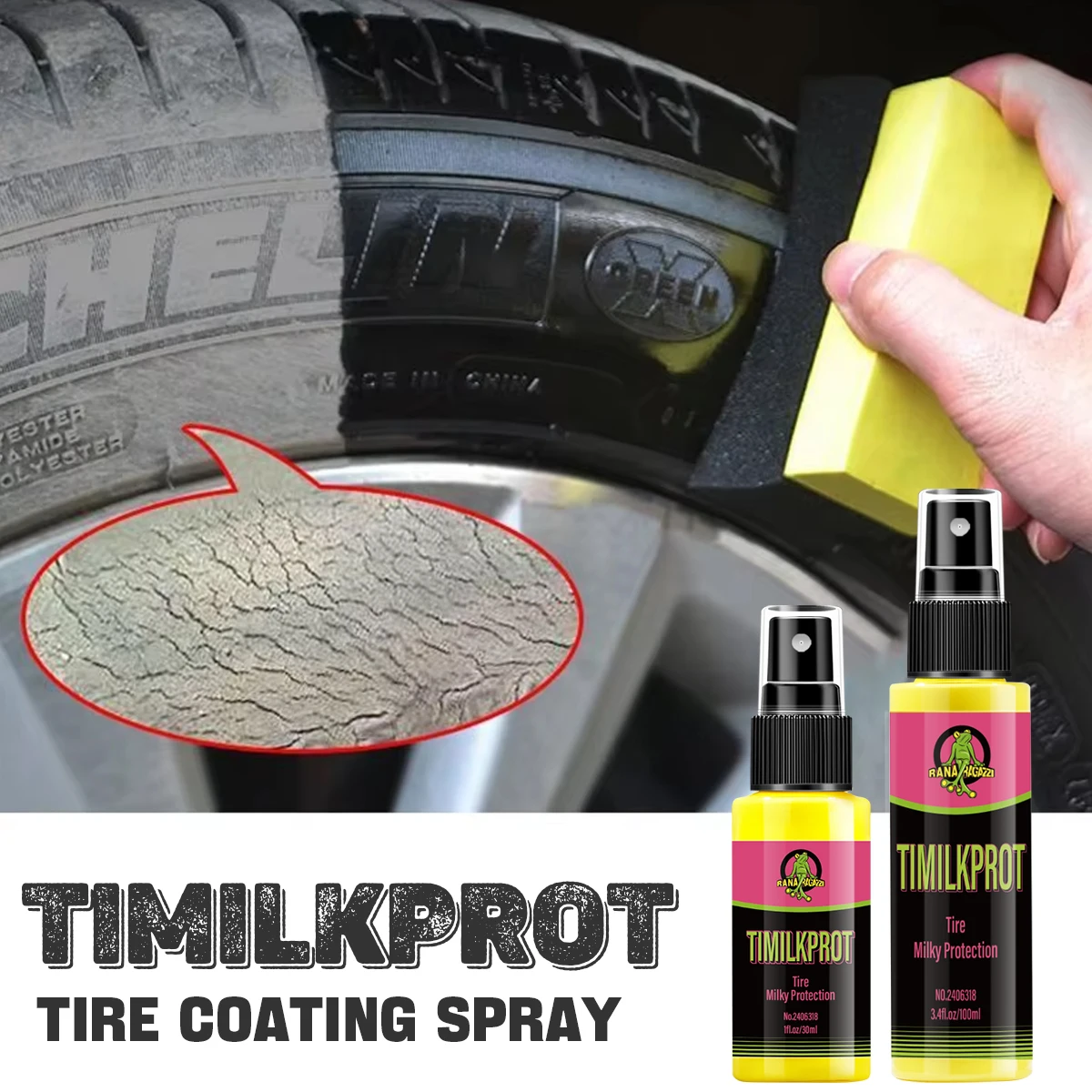 Car Tire Shine Coating Type Wax Polish High Gloss Agent Long Lasting Protection Type Shiny Cream Polisher Auto Tire Renovator