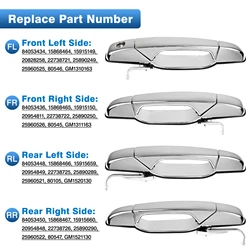 4PCS Chrome Car Outside Exterior Door Handle for Chevy Avalanche Silverado Suburban Tahoe GMC Sierra Yukon Cadillac Escalade