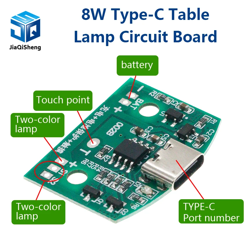 1/5/10 sztuk 8W typ C lampa stołowa płytka drukowana USB ładowanie trzy biegi bezstopniowe przyciemnianie Led dotykowy mały moduł sterowania lampką