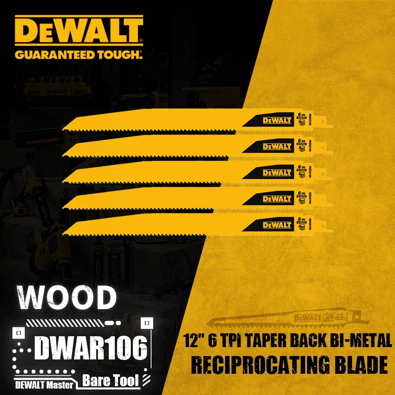 DEWALT Rechte Achterkant Hout Snijden Bi-Metaal Reciprozaagbladen 2X Lange Levensduur Voor DCS369 DCS367 DCS389 Power Tool Accessoires