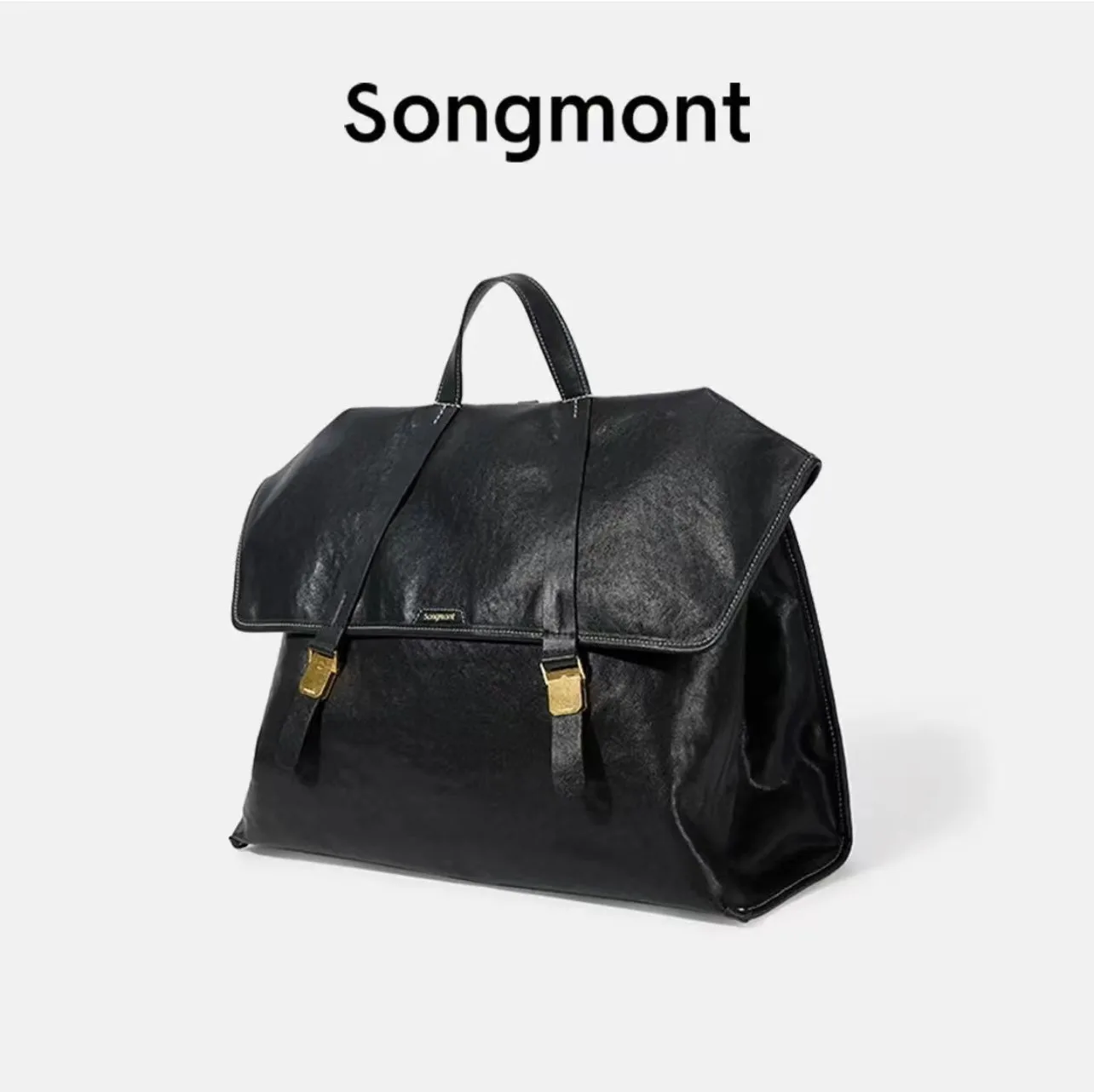 

Рюкзак-портфель Songmont из натуральной кожи, деловая сумка большой вместимости с отделением для ноутбука