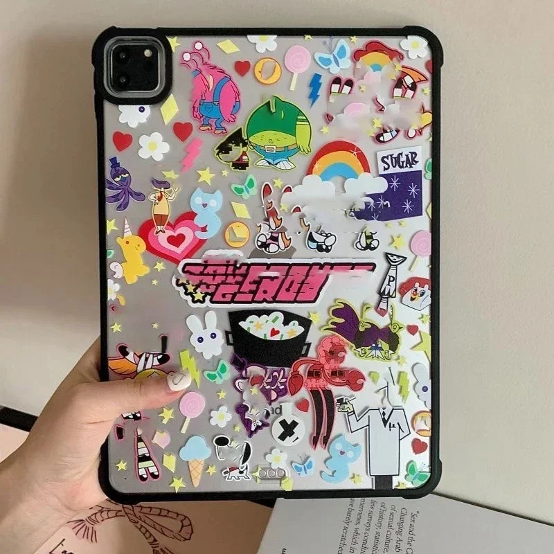 Cartoon Fashion Acrylic iPad Case for iPad Air 4 Air 5 10.9inch iPad Pro 2020 2021 2022 11inch 12.9inch Protective Cover Shell