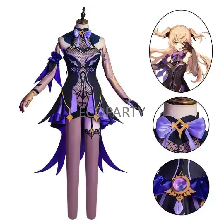 Genshin Impact Fischl Cosplay Costumes Halloween Costumes for Women Uniform Anime Clothes Vestido Dress Suit Wig Sets Outfits 30