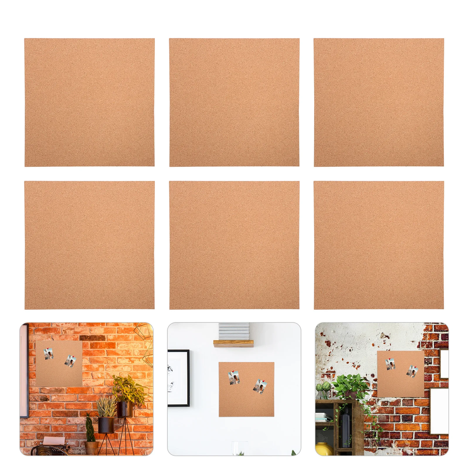 

6 Rolls Cork Pads with Adhesive Backing Office Display Board for Wall Self Bulletin DIY Crafts Picture Boards Walls
