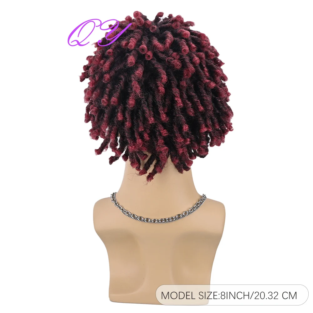 Synthetic Short Dreadlocks Wig Gold Curved and dirty braids Twist Wigs For African Men Daily Beautiful High Quality Hair