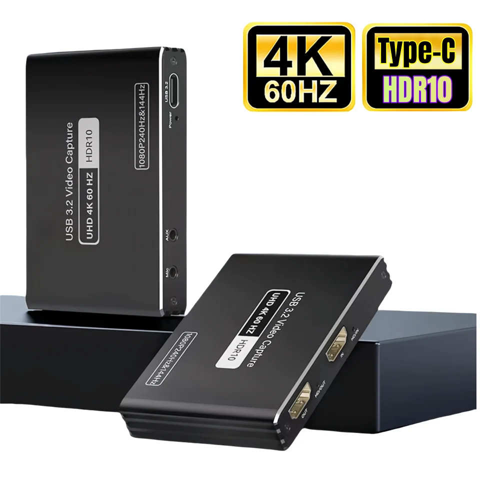 4K60 live video capture card 4GB RAM dedicated switch PS5 mobile phone iPad video capture MP4/H.265 format 8GB ROM USB AC OBS