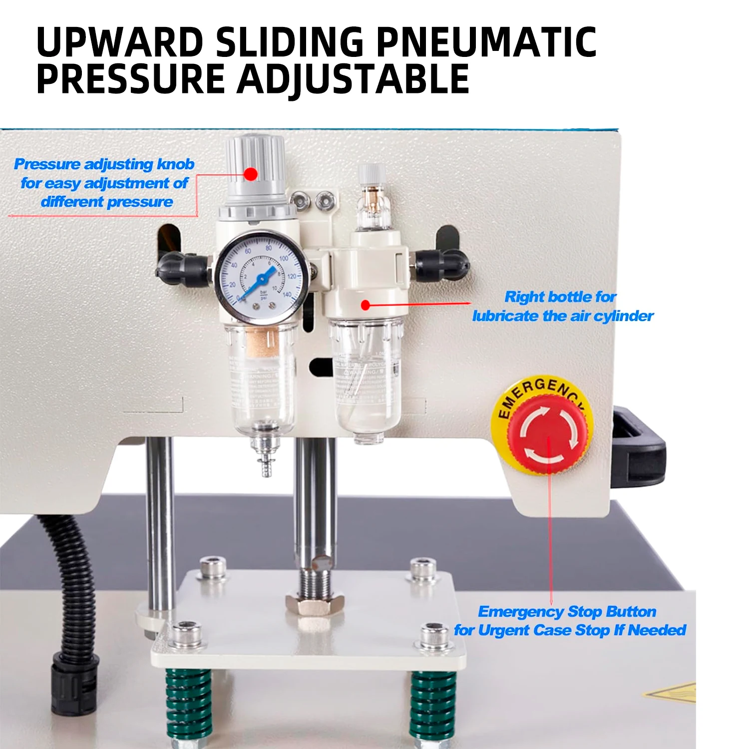 Pneumatic Heat Press Machine 16" X 24" Up-Sliding Dual-Platen T-shirt Heat Transfer Home DIY Auto Modes ＆ Safe Digital Control