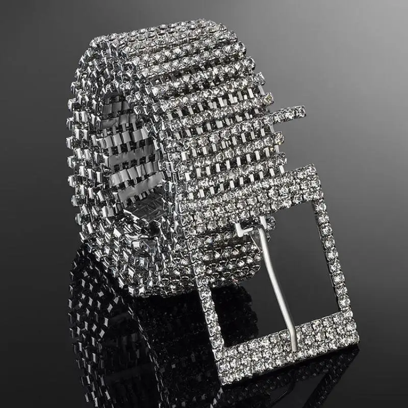 High Quality Ladies Boutique New  Luxury Rhinestone Crystal Belt Waist Chain Fashionable Women Bright Set Fashion Accessories