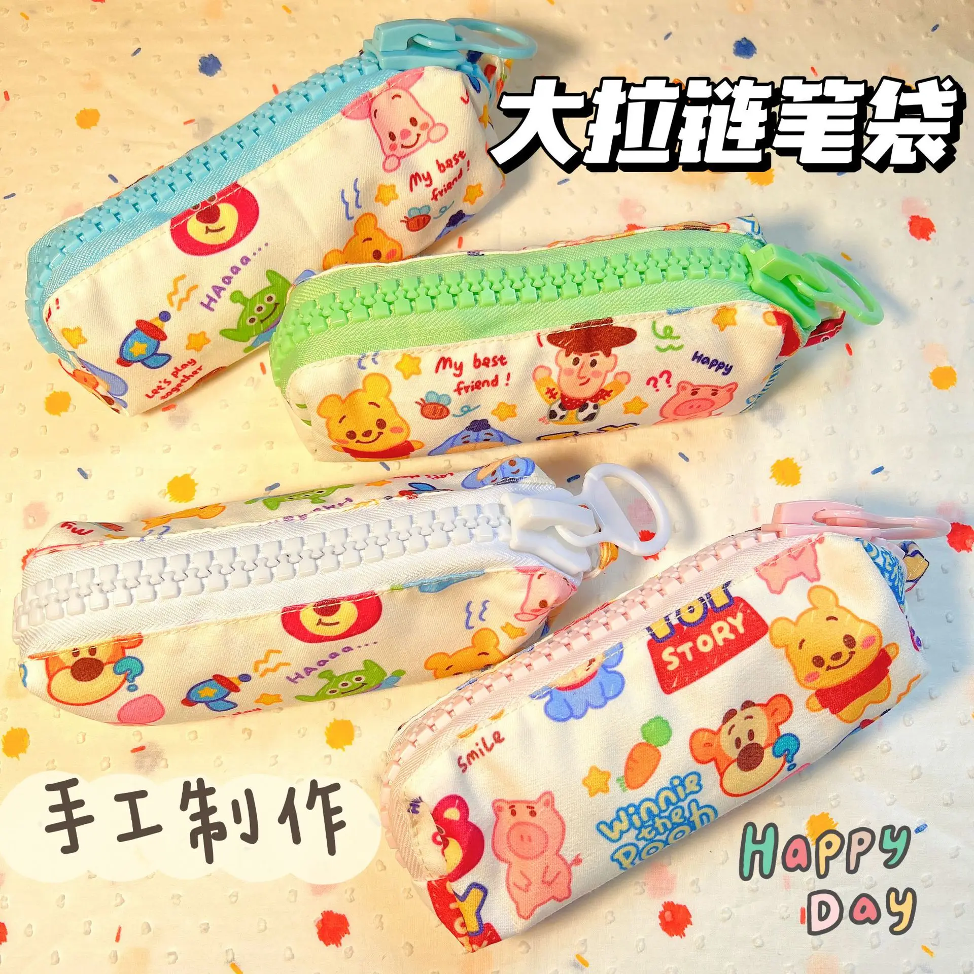 New Disney Toy Story creative handmade pencil case large capacity high value large zipper pencil case cute storage bag gift