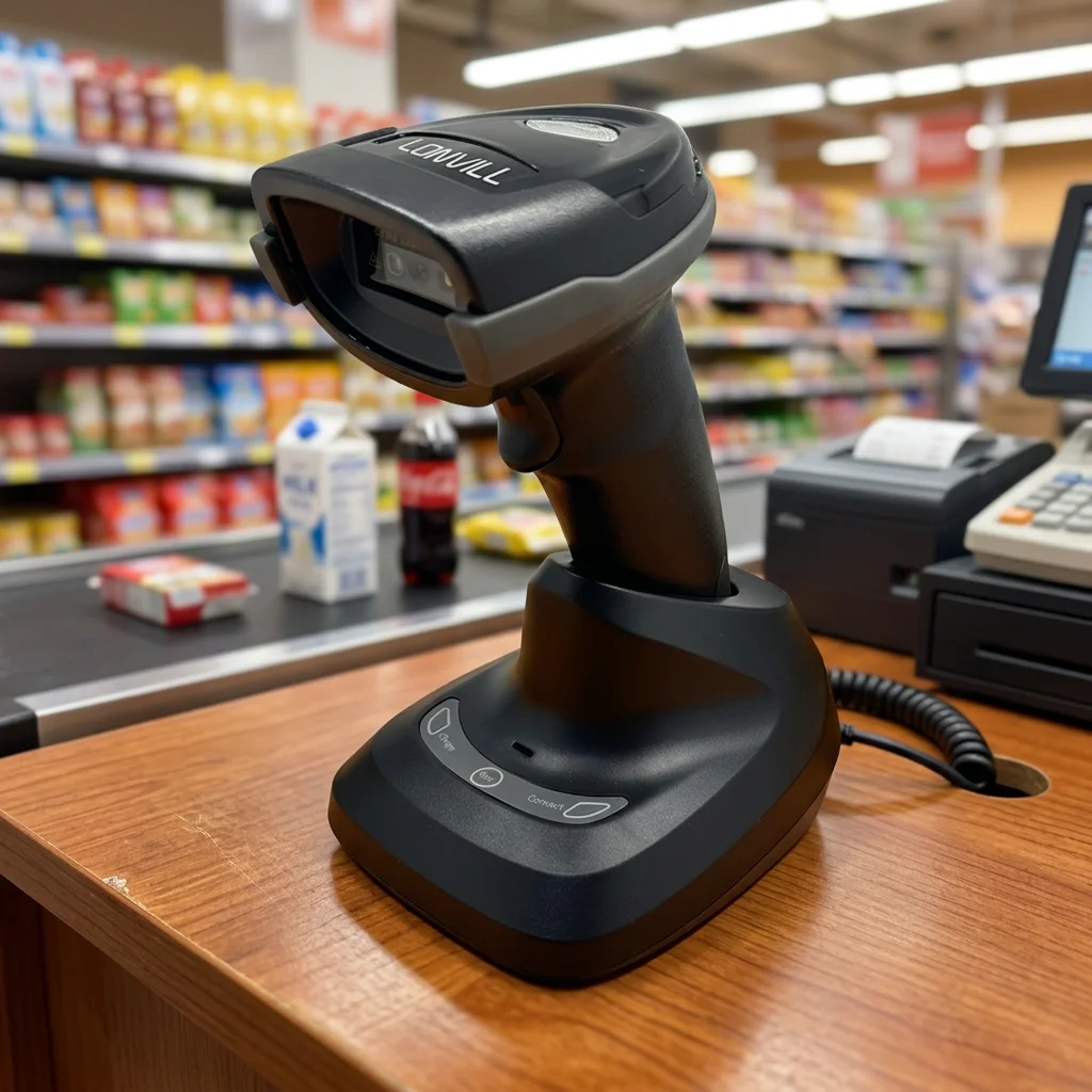 LONVILL Durable Drop-Resistant Wireless 2D Handheld Barcode Scanner with Multi-OS Compatibility for Retail Chains