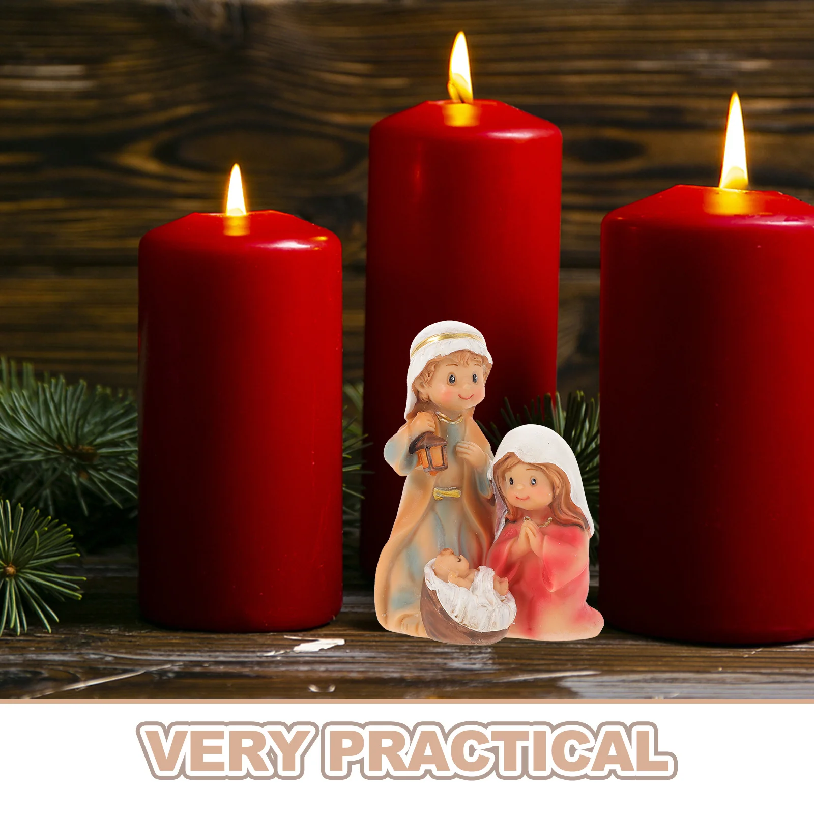 Resin Baby Jesus Christmas Statue Renaissance Family Sculpture Tabletop Religious Holiday Decor Christian Home Spiritual