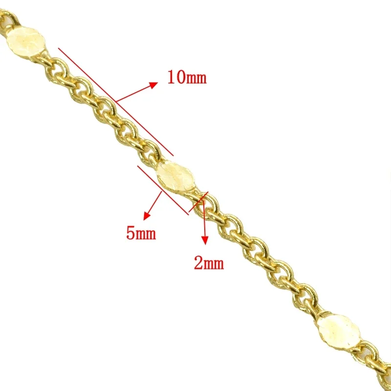 1Meter Pure Copper High Temperature Color Chain 1.5mm wide Sequin Chain For Necklace Bracelet Jewelry Making