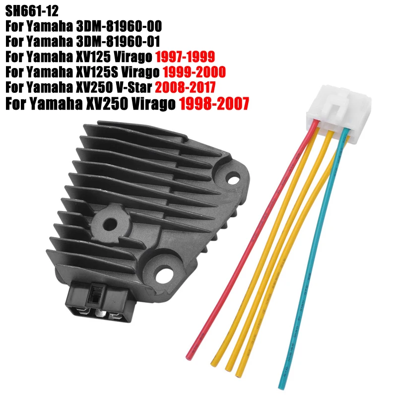 SH661-12 Voltage Regulator Rectifier For Yamaha XV125 XV125S XV250 XV250S XV 125 125S Virago V-Star 3DM-81960-01 3DM-81960-00