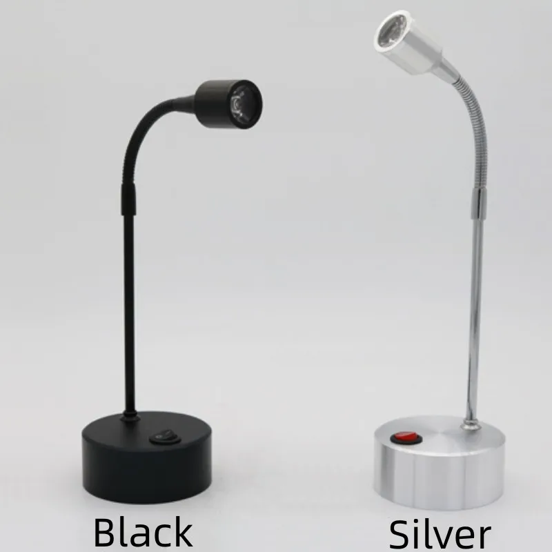 Spotlight Counter Jewelry Display LED Mobile Lamp 1W/3W Long Arm Flexible Hose Creative Bright Energy-Saving Decorative Lights