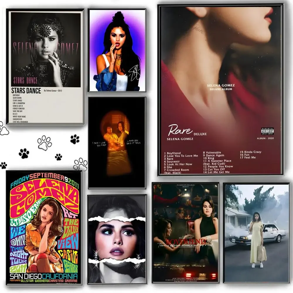 

S-Selena Gomez Poster HD PVC Durable Wall Art - Waterproof Easy Clean For Home Office Bar