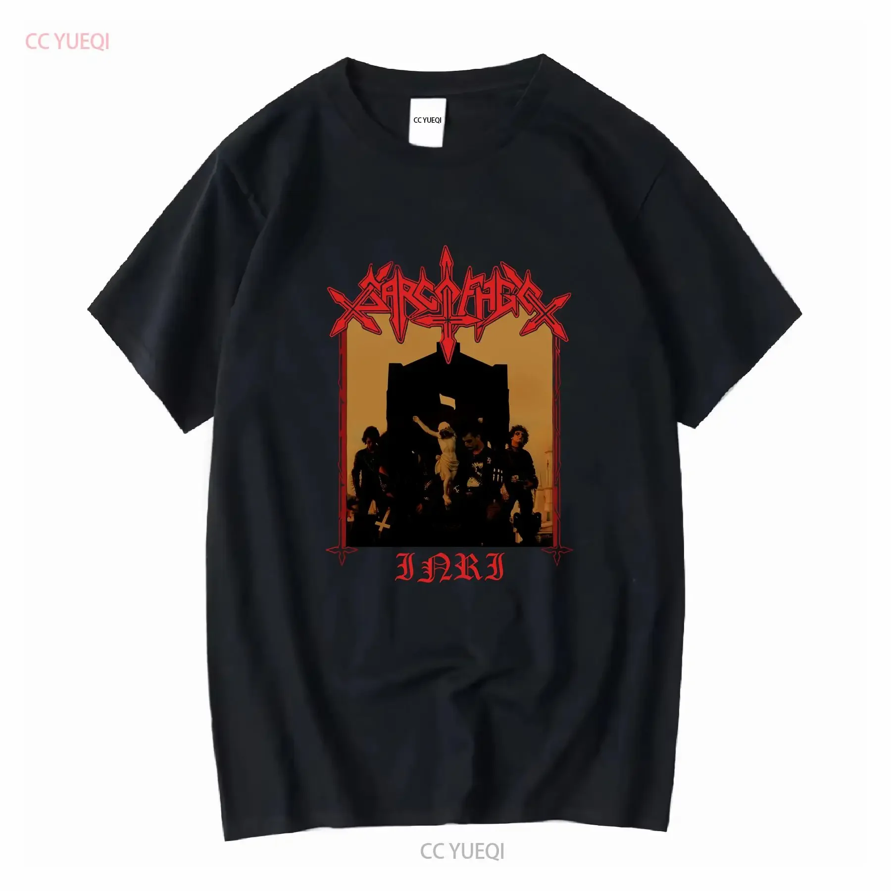 Camiseta Sarcofago I N R S XXL banda oficial vintage ropa informal lavada transpirable homme Top para uso diario elegante Casual