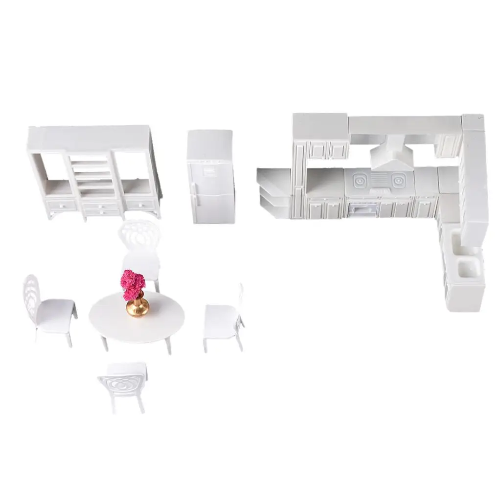 Juego de muebles Diorama para casa de muñecas, decoración de escena de vida, 1/25