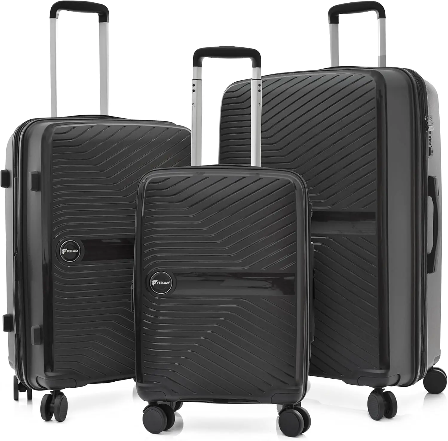 Feelway Travel 3-Piece Hard Side Luggage Set Durable, Expandable Design With 360° Double Spinner Wheels, Tsa Lock, Telescopic