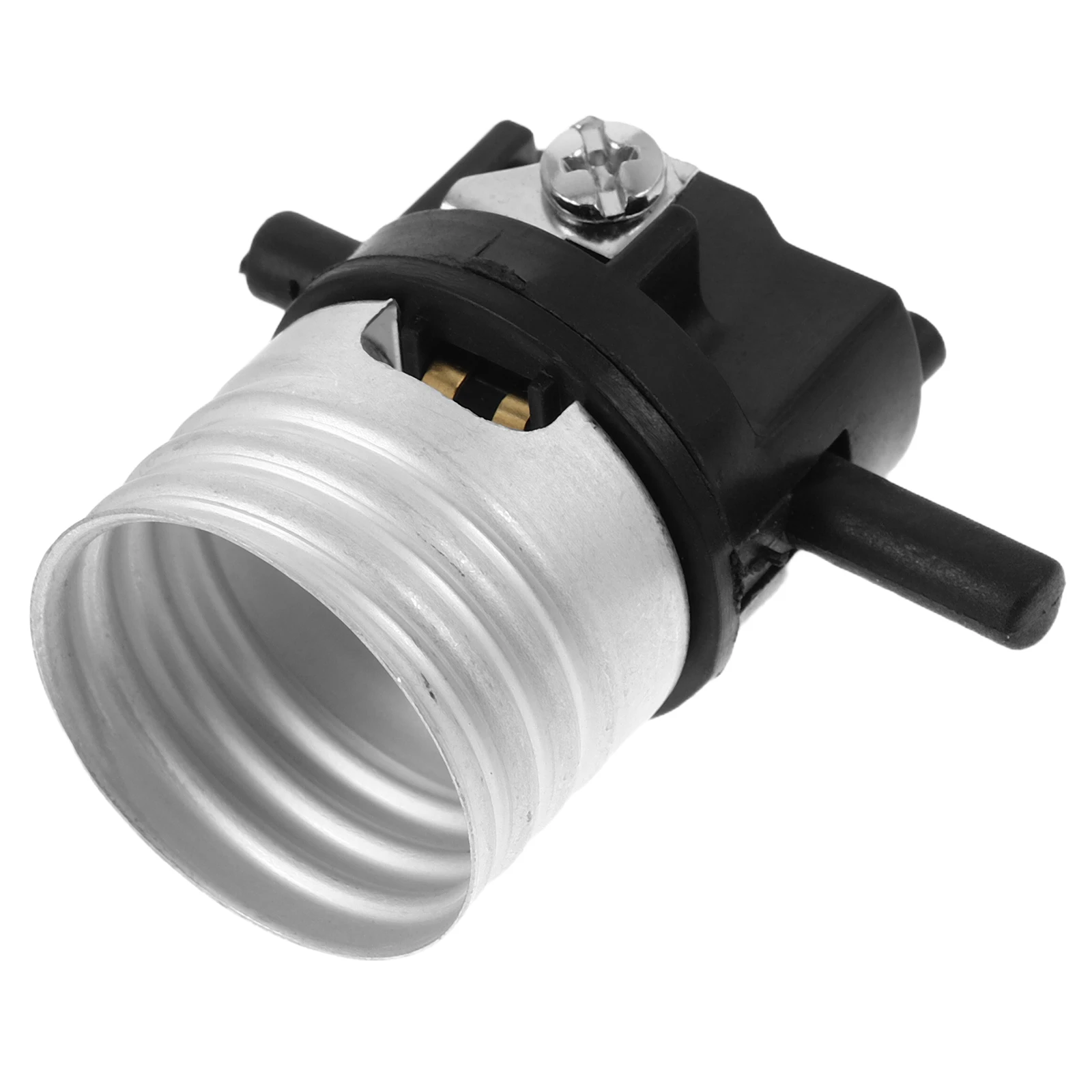 

E26 Lamp Socket Push Switch Light Head Replacement Parts Copper Aluminum Durable Install Home Commercial Bulb Holder Fixture