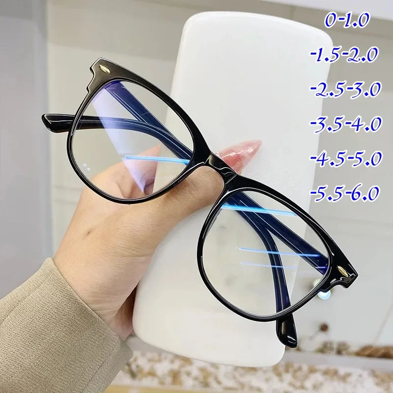 Ladies Anti-Blue Light Reading Glasses Eyeglasses for Women Men Clear Lens Nearsighted Glasses Myopia Glasses Diopter 0 to -6.0