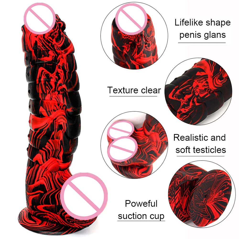 XXL Huge Dildo Realistic Dragon Scales Penis With Suction Cup For Women Strapon Toys Animal Flexible Anal Plug Silicone Sex Shop