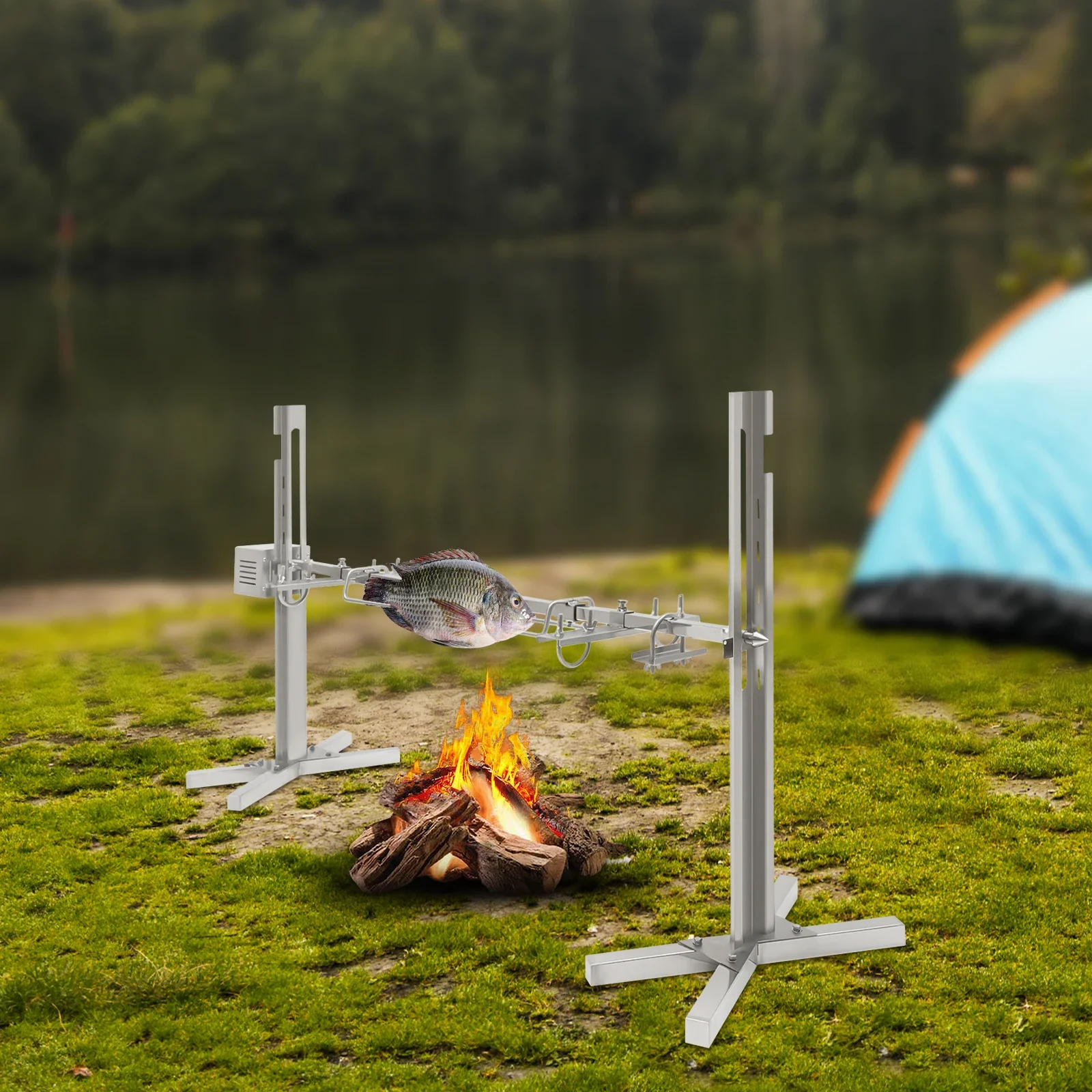 

53 inch Large Spit Roaster Rotisserie Chicken Electric BBQ Grill Pig Lamb Roast! barbecue accessories