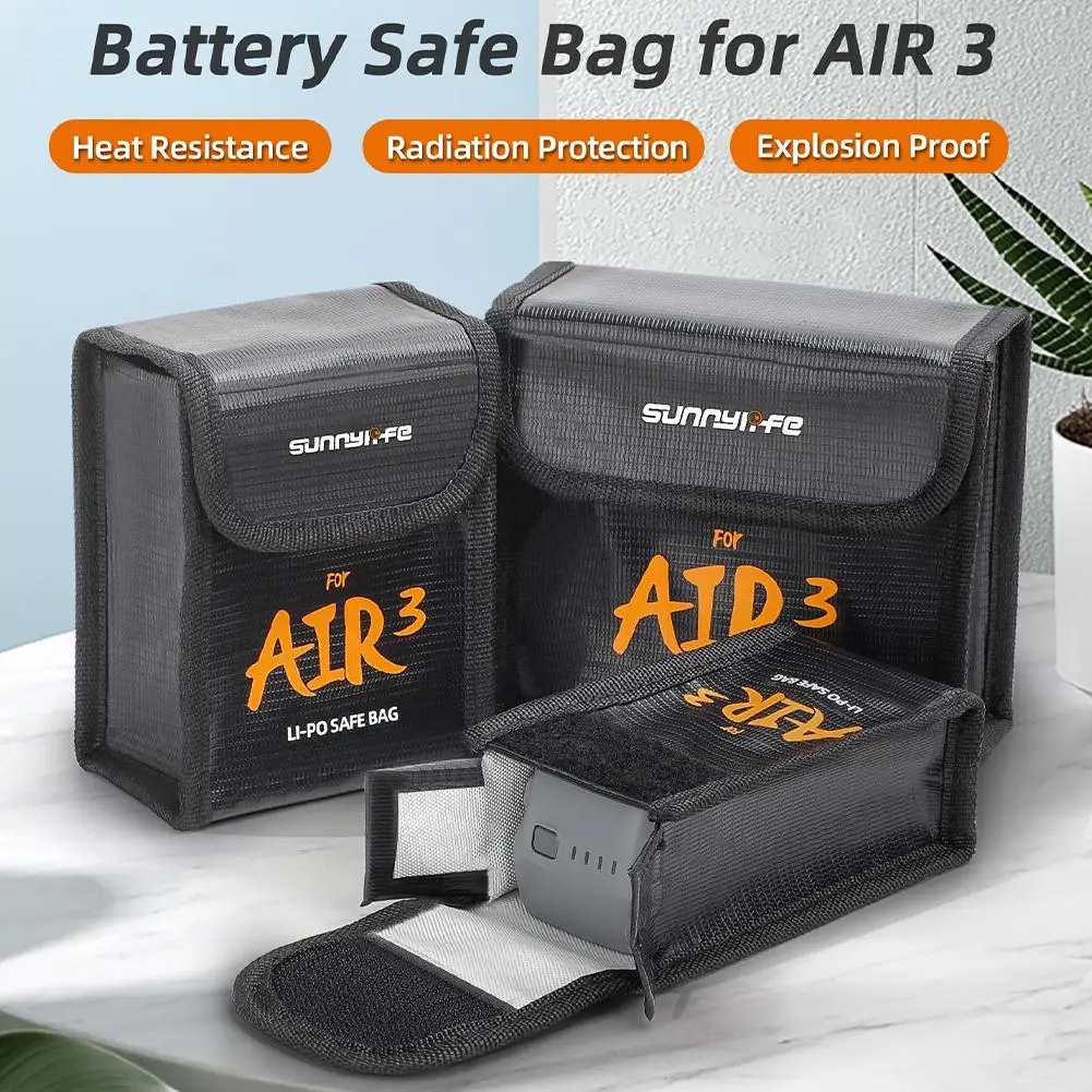 

Fireproof Explosionproof Safe Battery Storage Bag Battery Guard Pouch Sack Charge Protection Bag Compatible For DJI AIR 3