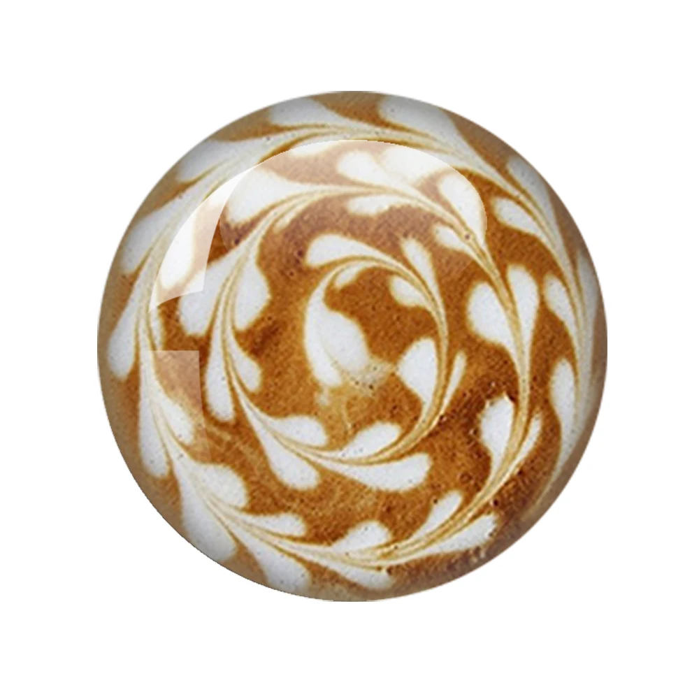 Coffee Latte Cappuccino Pattern 12mm-40 Mm Round Glass Cabochon Diy  Making Findings Jewelry Findings