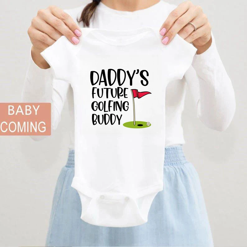 Daddy's Future Golfing Buddy Baby Romper Cute Toddler Infant Jumpsuit Baby Shower Gift Funny Golfing Bodysuit Cotton Baby Outfit