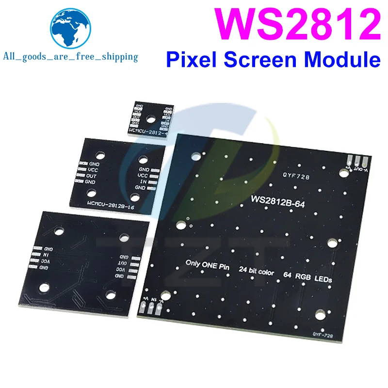 Nuovo WS2812 LED 5050 RGB 8x8 LED Matrix per Arduino Brand WS2812B 8*8 4 16 25 64-Bit Full Color 5050 RGB LED Lamp Panel Light