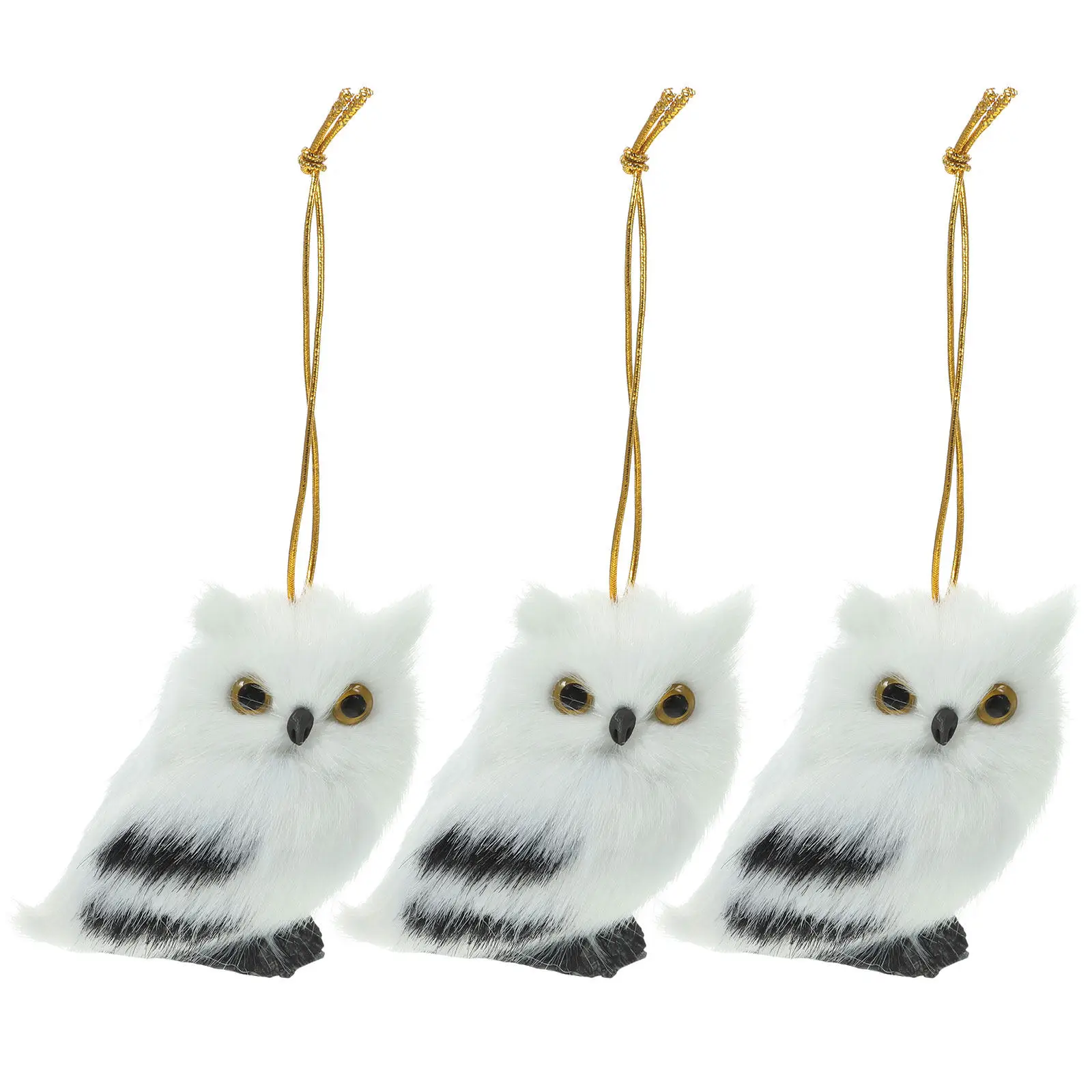 

Набор из 3 очаровательных елочных украшений в виде сов, мягкие, реалистичные, в милом мультяшном стиле, праздничный декор для рождественской вечеринки, дома, фотосессий