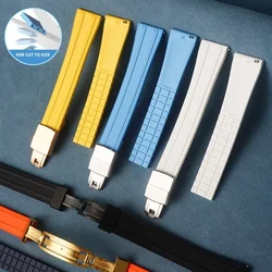 WAFFLE GRID CTS FKM Rubber Watch Strap 20mm with Stainless Quick Release Butterfly Buckle For Patek Philippe Oemga Seamaster