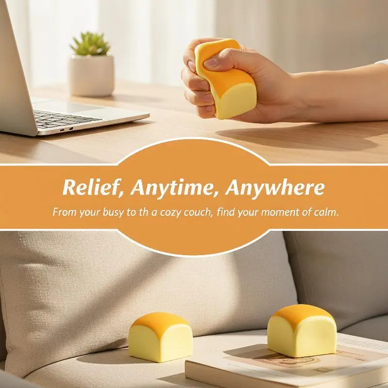 Realistic Slow Rebound Bread  Toy Simulation Squeeze Stress Relief Fidget Toy for Kids Adults Home Play