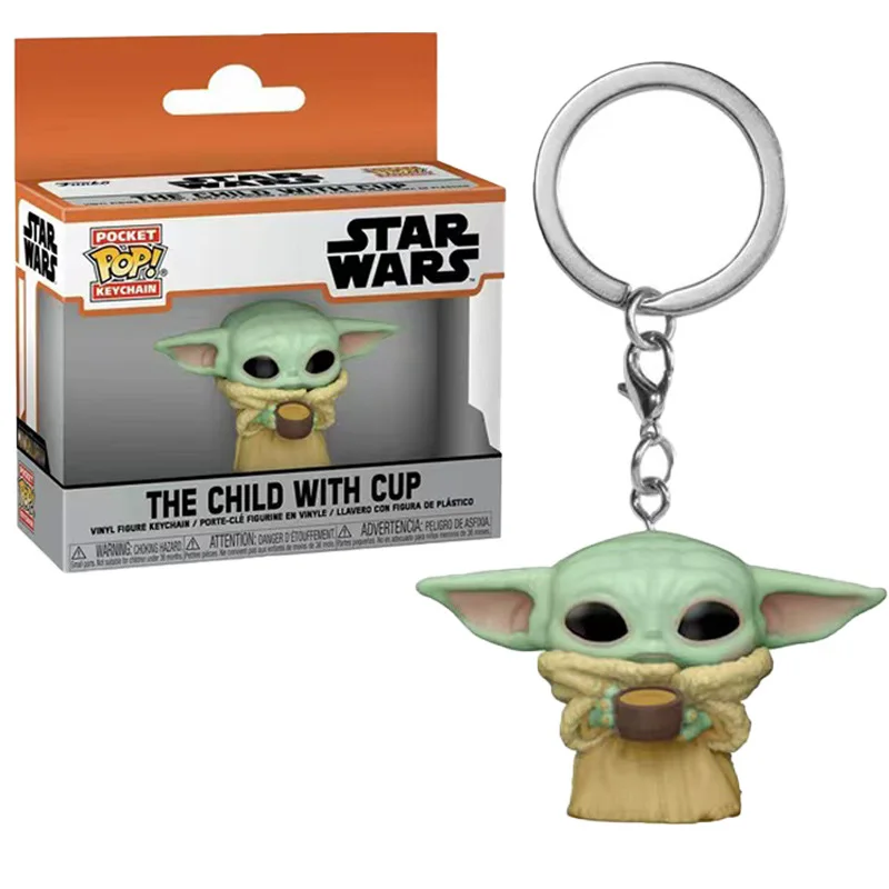 Funko Pop Star Wars Key Chain Kawaii Figure Mandalorian Yoda Child Dolls Car Key Accessory Model Bag Pendant Birthday Gifts