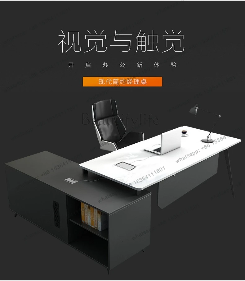 Desk simple iron frame fashion manager supervisor desk single person