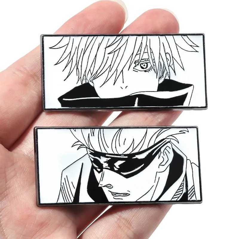 

Cartoon Anime Jujutsu Kaisen Brooch Satoru Gojo Enamel Wallet Backpack Clothing Jewelry Metal Badge Accessories Holiday Gifts