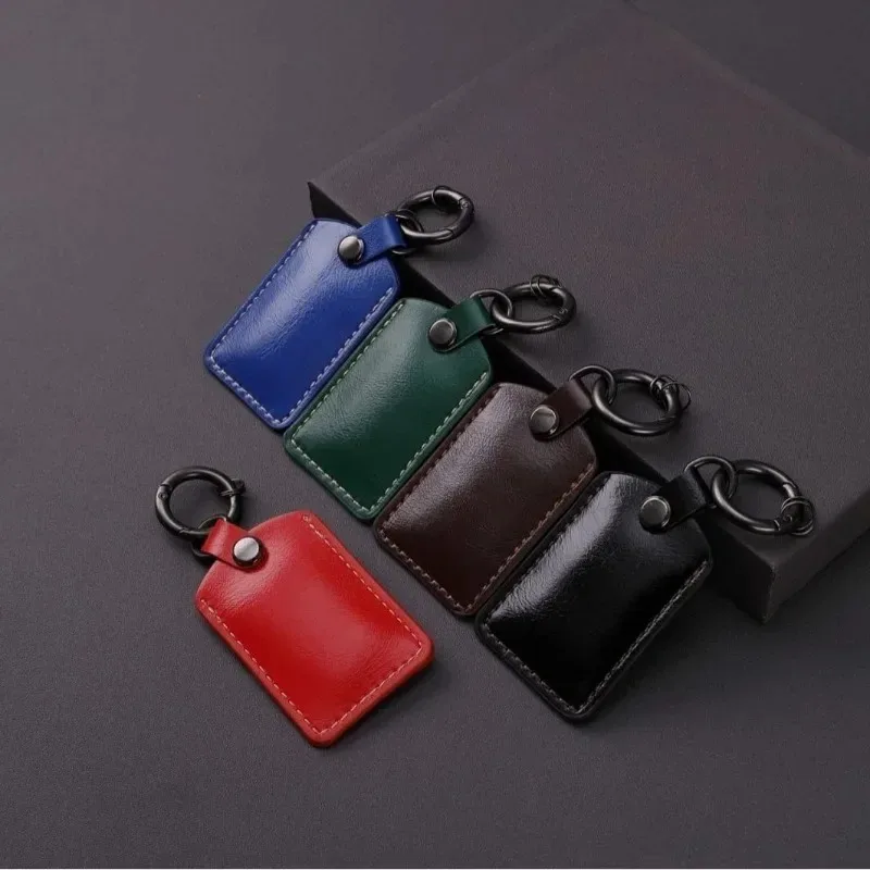 5 Color Vintage Genuine Leather Key Chain for Women Soft Cowhide Access Card Keychain Fashion Black Zinc Alloy Keyring Wholesale