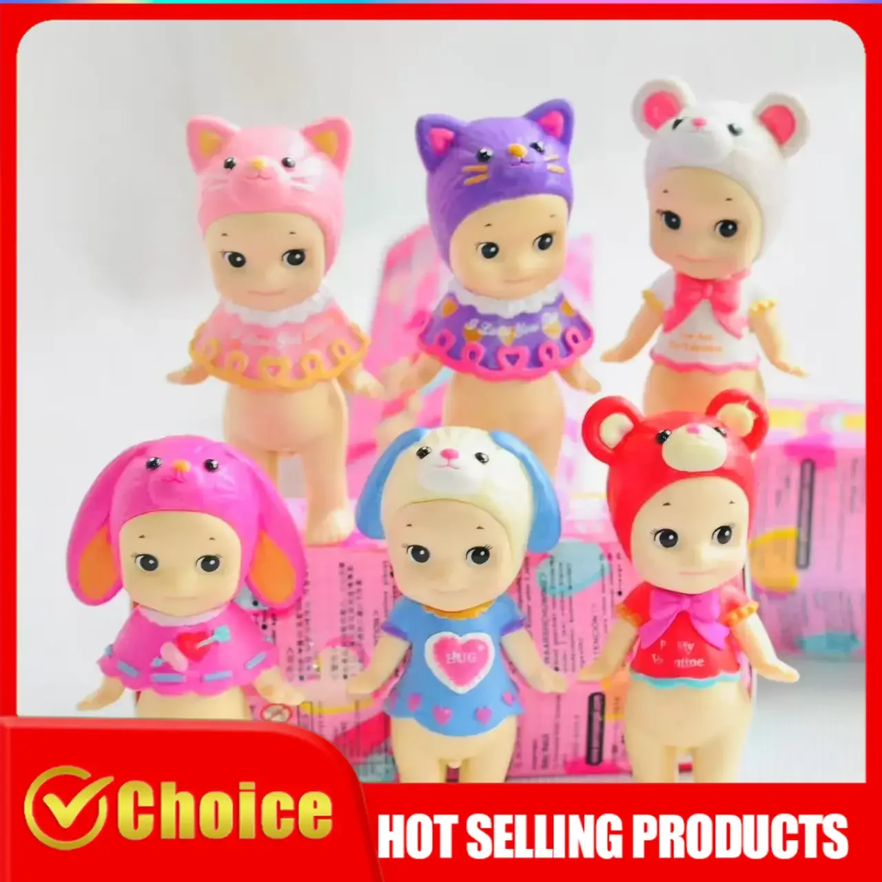 

6Pcs Box Sonny Angel Mini Figure Valentine Day Series Limited Edition Blind Box Cute Mystery Gift Toy Collectible Dolls for