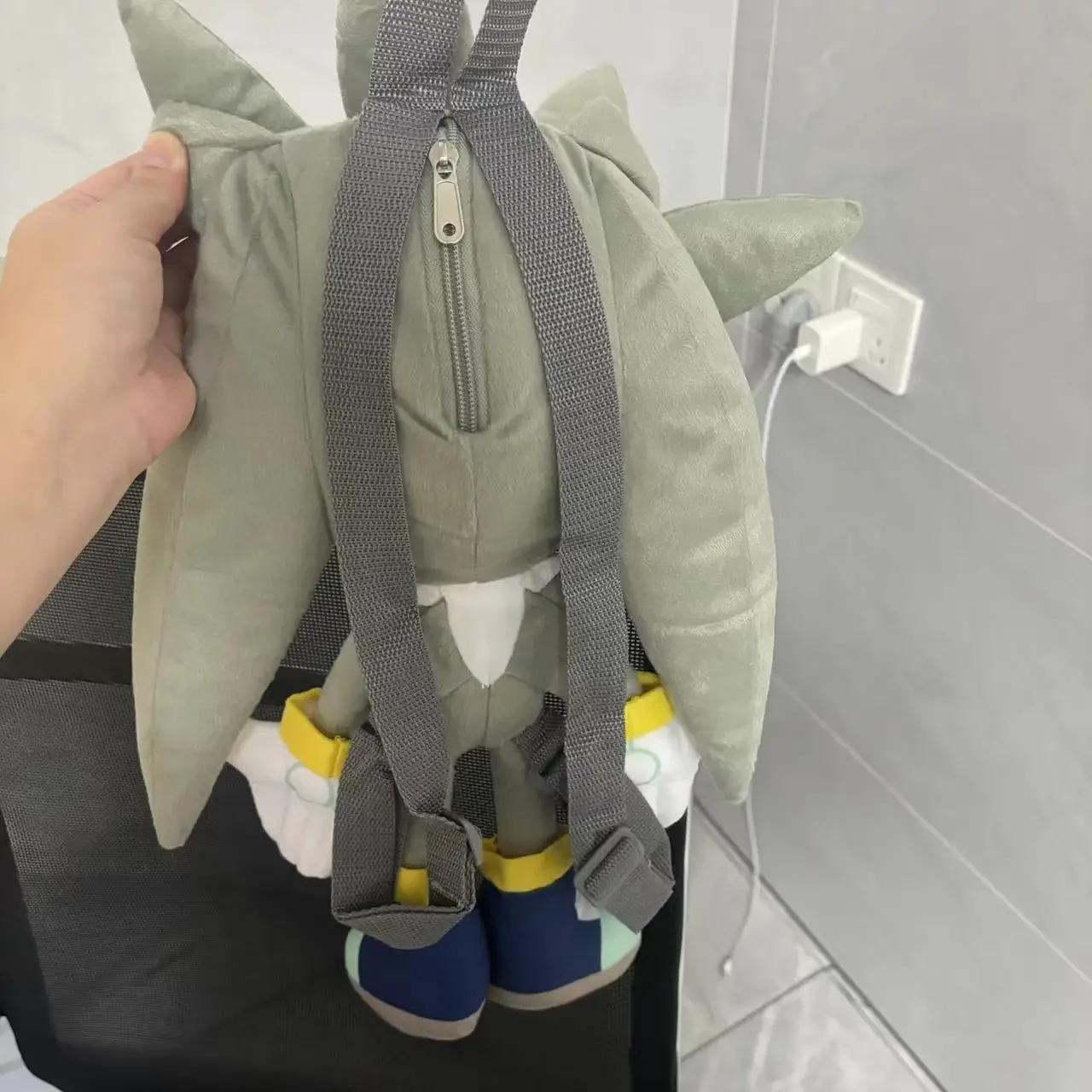 Classic Game Character Black Shadow 50CM Plush Backpack  Anime Silver Doll Children's Comfort Toy Birthday Christmas Gift view 5
