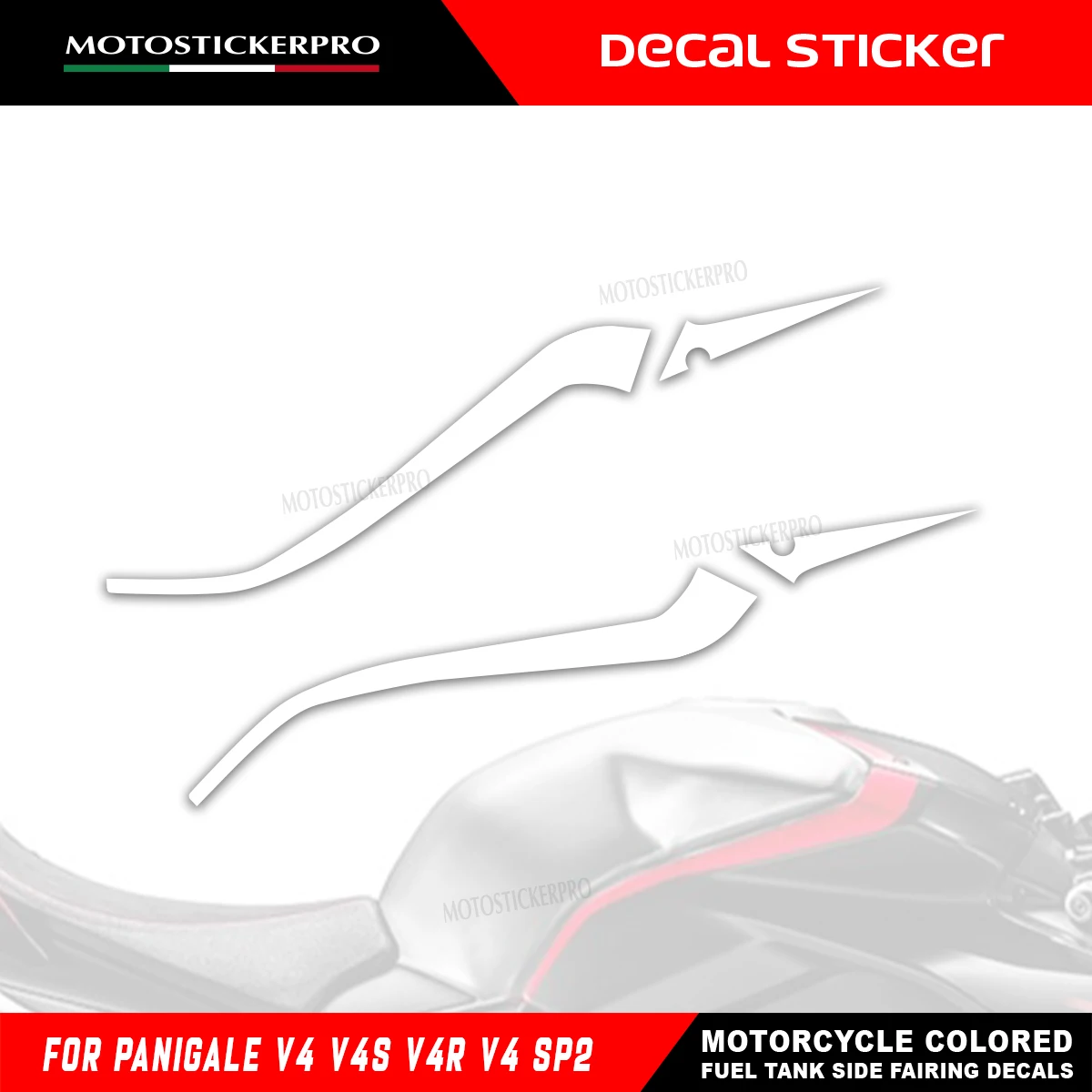 Motorcycle Fuel Tank Racing Stripe Decals Stickers For Ducati Panigale V4 V4R V4S V4SP, Colored Fairing Style Decorative Accesso
