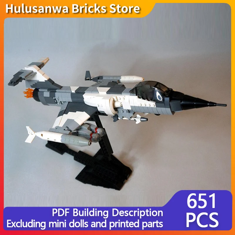 

F-104 Starfighter, современный военный истребитель, модель MOC, строительные кирпичи, военное оборудование, модульная технология, подарок, детский игрушечный костюм