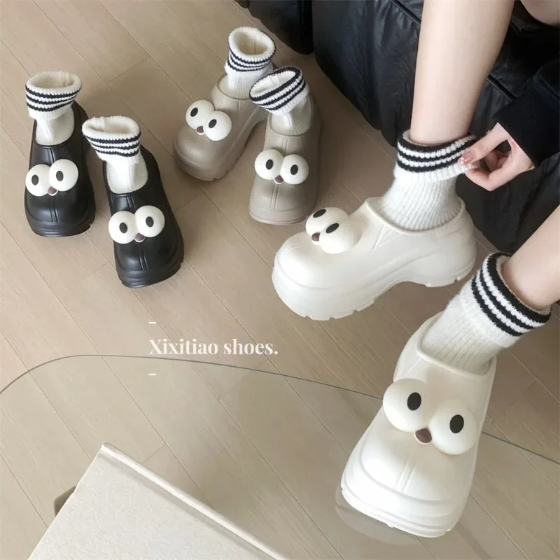 Big eyelets even socks cotton boots outside wear thick bottom heightening female winter waterproof padded warm snow boots