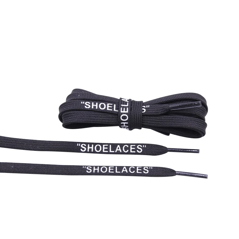 Coolstring Foot Wearing Accessories 8MM Skinny Font Printed Shoelaces Double-Layer Polyester Sneaker Air Athletic Cord Wholesale