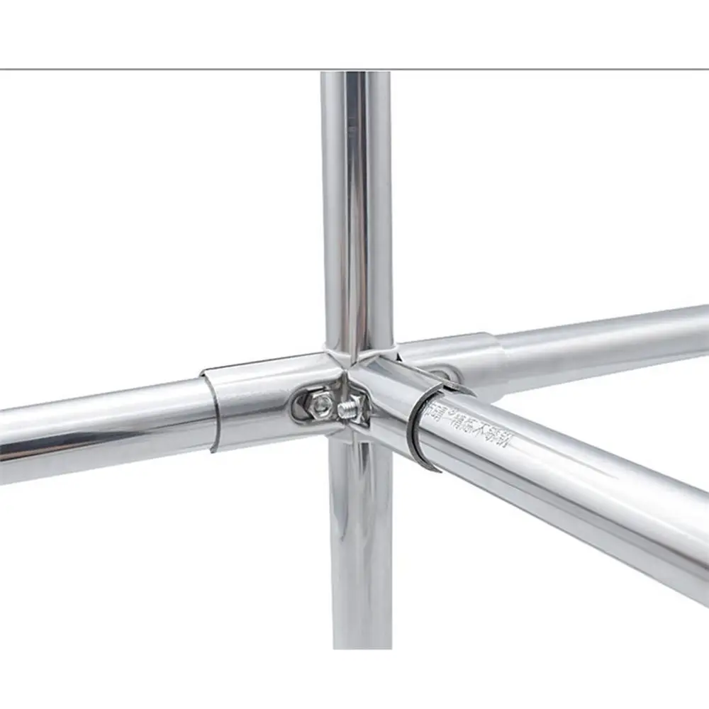 1Pc Durable Stainless Steel Furniture Hardware Rod Support Tube Connector Clothes Display Rack Pipe Joint