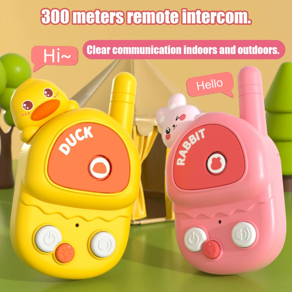 2 Pack Kids Cartoon Walkie Talkie Toy Cute Duck Rabbit Walkie Talkie With Flashlight Interactive Toy Gifts